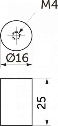 Ручка меб. кнопка мет. MUSE черный матовый, AKS_2