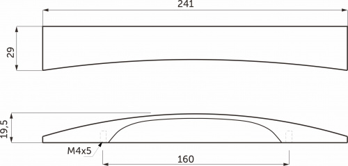 Ручка меб. AVANTI-160, матовый черный, AKS_2