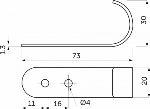 Крепление панели к трубе d25, (521) вертикальное хром AKS_2