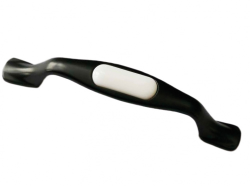 Ручка меб. скоба мет. OREO 96 черный матовый+белый, AKS_1