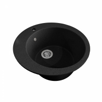 Мойка каменная, круглая одночашевая, GS-20, d495 мм, черный, врезная, Gamma Stone
