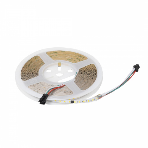 Лента светодиодная SPI ("Бегущий огонь") - 12W/m, 24V, 8мм, 2835, 126 д/м, IP20, теплый белый (3000K) - 10м, AKS_1