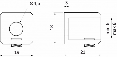 Полкодержатель для стекла мет. АК104 (6-8мм) хром (1 упак. = 2 шт.) AKS_2
