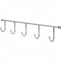 Вешалка настенная на 5 крючков 400*60*40, хром AKS Вешалка настенная на 5 крючков 400*60*40, хром AKS