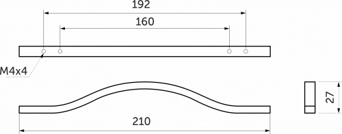 Ручка меб. скоба мет. WAVE 160 хром AKS_2