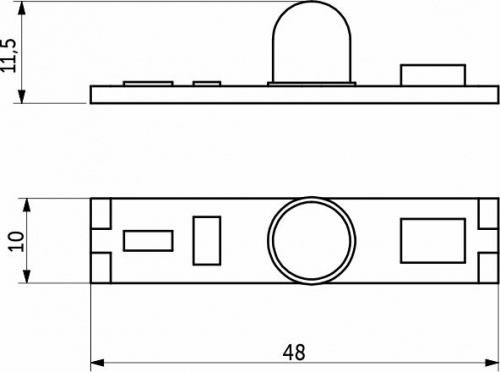 Выключатель встраиваемый в профиль, на движение (PIR), 12/24V, 60W/120W, AKS_2