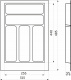 Лоток для столовых приборов 400 TR-04 (315～255*485～440*55), серый AKS_preview_1