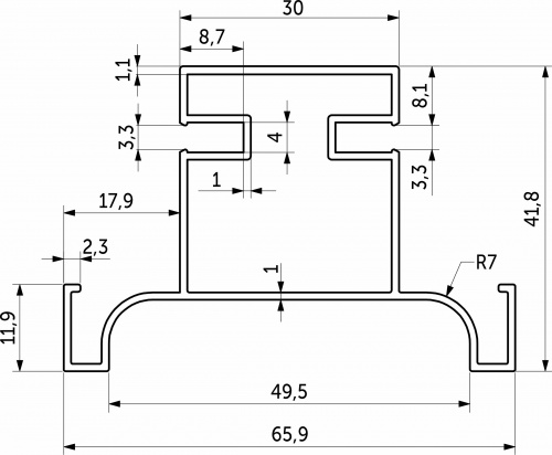 Профиль алюм. GOLA-18 вертикальный средний 5,4 м матовое золото AKS_2