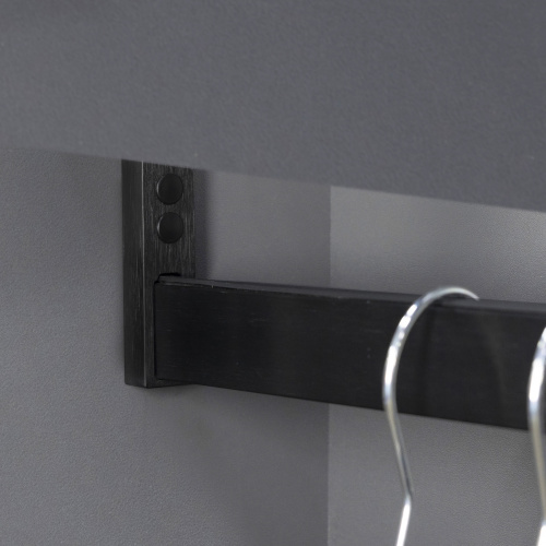 Держатель штанги гардеробной прямоуг. FAME/1 концевой, черный браш AKS_4