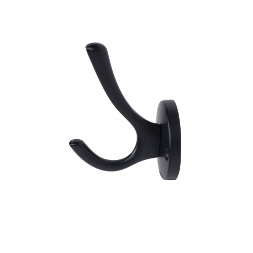 Крючок меб. двухрожковый мет. HORN черный AKS_4