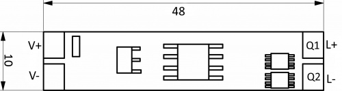 Выключатель встраиваемый в профиль, на взмах, с диммированием, 12/24V, 96W/192W, AKS_2