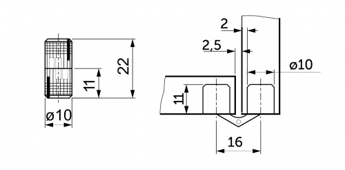 Петля цилиндрическая d10мм золото AKS_2