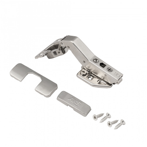 Петля угловая 45° с доводчиком 48мм h2 clip-on AKS 3D (саморезы, заглушки)_3