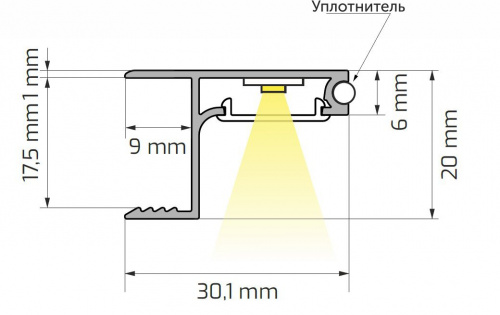 Уплотнитель для торцевого профиля SKYLINE, бесцветный, 2м, HLT_2