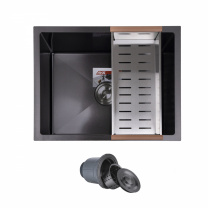 Мойка н/сталь, прямоугольная одночашевая, 570*460мм, черный, универсальная, AKS (3,2мм)