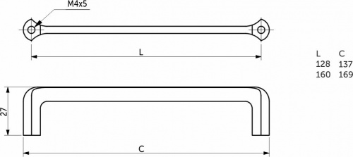 Ручка меб. скоба мет. AK212 128, черный матовый РФ_2