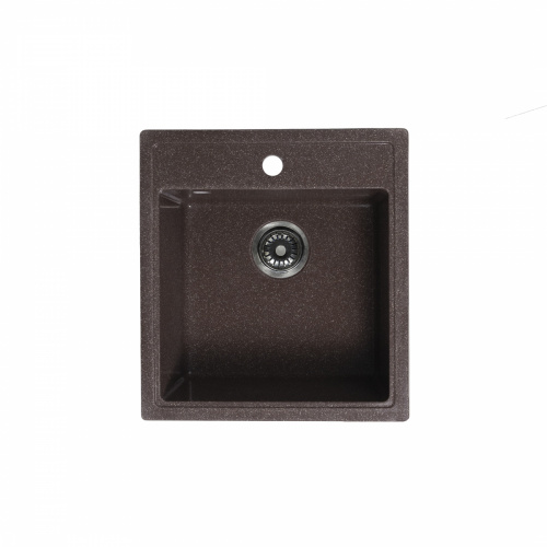 Мойка каменная, прямоугольная одночашевая, S-10, 510*450мм, шоколад, врезная, Sim Gran _1