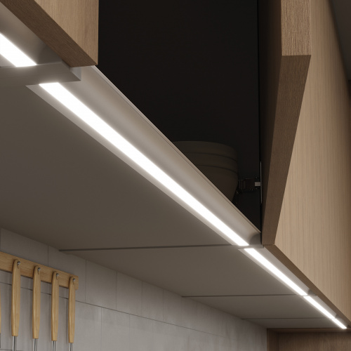 Профиль алюминиевый накладной/торцевой AVIOR, с экраном, цвет черный, 3м, AKS_4