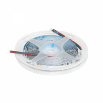 Лента светодиодная двухцветная (CCT) - 9,6W/m, 12V, 8мм, 2835, 120 д/м, IP20, тепл-холод белый, 5м, AKS фотография