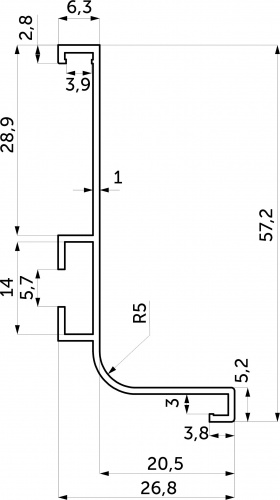 Профиль алюм. GOLA L-образный, 5.5м, серебро AKS_2