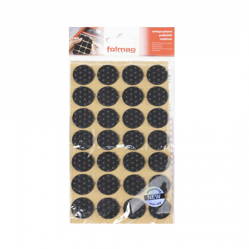 Подкладка самоприлипающая фетровая прорезиненная d20мм (1упак.=28шт), черная, Folmag_3