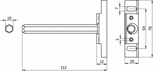 Полкодержатель мет. SMART 76*19 11мм AKS_2