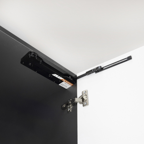 Механизм push-to-open для шкафных фасадов с доводчиком черный AKS SMART_3