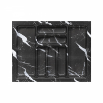 Лоток для столовых приборов 700 MARBLE 635*485, черно-серый мрамор AKS фотография