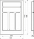 Лоток для столовых приборов 400 TR-02 (315～255*485～435*60), белый AKS_preview_1