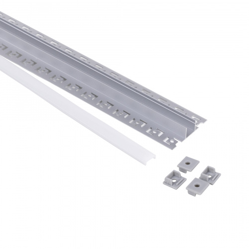 Профиль алюминиевый накладной в гипсокартон RIGEL-1513D, с экраном, цвет алюминий, 2м, AKS (в комплекте 4 заглушки)_3