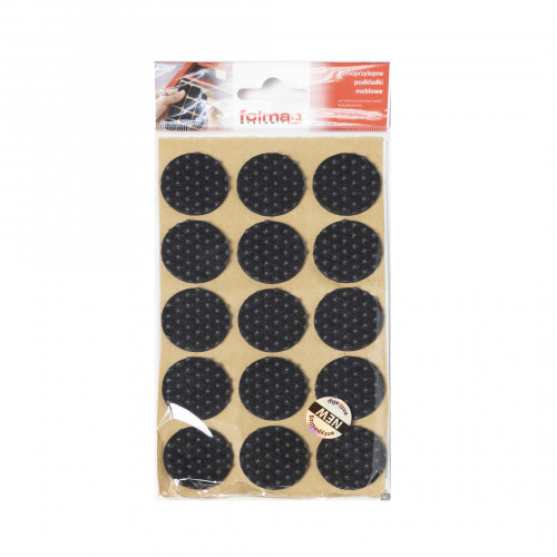 Подкладка самоприлипающая фетровая прорезиненная d30мм (1упак.=15шт), черная, Folmag_3