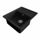 Мойка каменная, прямоугольная одночашевая, GS-3, 605*490 мм, черный, врезная, Gamma Stone_preview_1