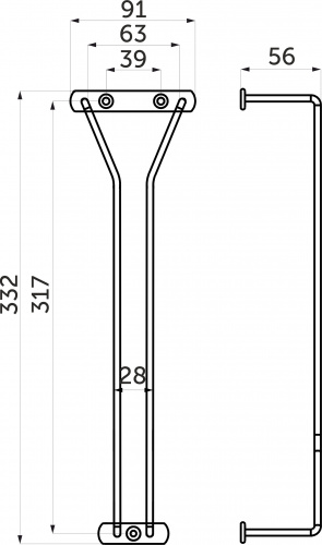 Держатель подвесной для бокалов однорядный, белый AKS_2