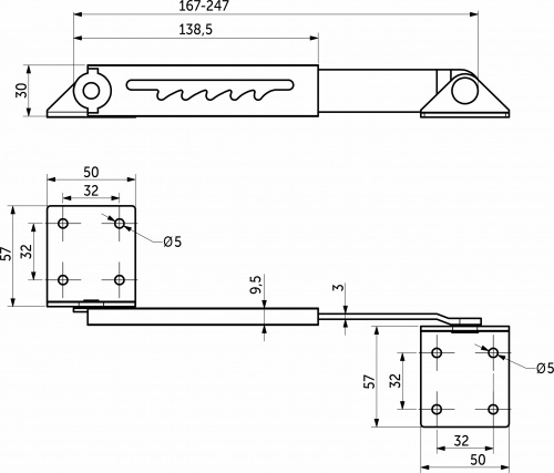 Механизм подъема столешницы парты под углом 5 положений с уголками AKS_2