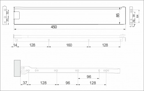 Система ящиков Металбокс AKS L-450 белый H=86 левая+правая_2