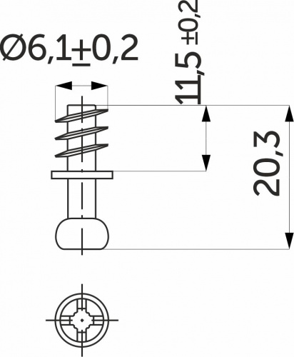 Шток эксцентрика быстрый монтаж 6*11 (уп/0,2тыс.шт) AKS_2