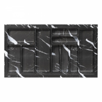Лоток для столовых приборов 900 MARBLE 830*485, черно-серый мрамор AKS фотография