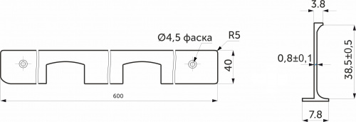Планка угловая к столешнице 38 Egger алюминий AKS_2