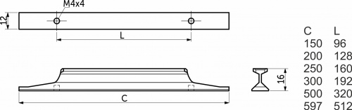Ручка меб. скоба алюм. STELLS 96/150 матовый хром, AKS_2
