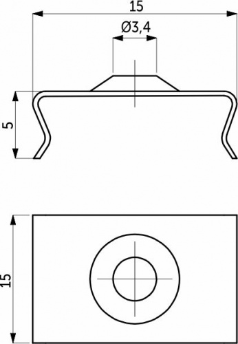 Держатель для накладного профиля Line (POLARUS), HLT_2
