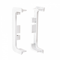 Комплект заглушек металлич. к профилю Gola, С-образных (левая+правая) белый глянец 3 AKS фотография