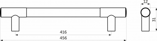 Ручка меб. скоба пластик. PS15/C15 416 хром+металлик AKS_2