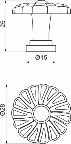 Ручка меб. кнопка мет. DALIA античный никель, AKS_2