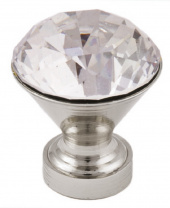 Ручка меб. кнопка мет. Crystal Palace B 25мм, хром+кристал AKS Ручка меб. кнопка мет. Crystal Palace B 25мм, хром+кристал AKS