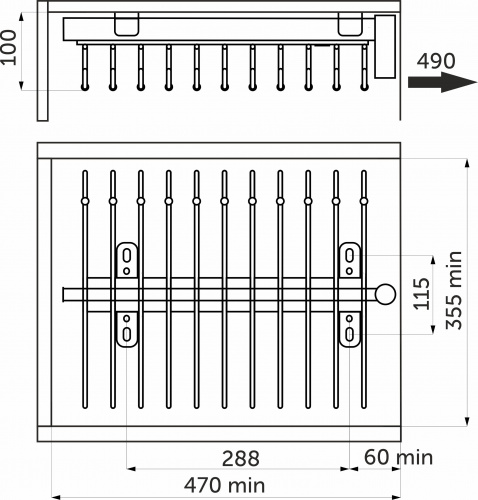 Выдвижная вешалка для брюк крепл.верх., хром GRIDLI_2