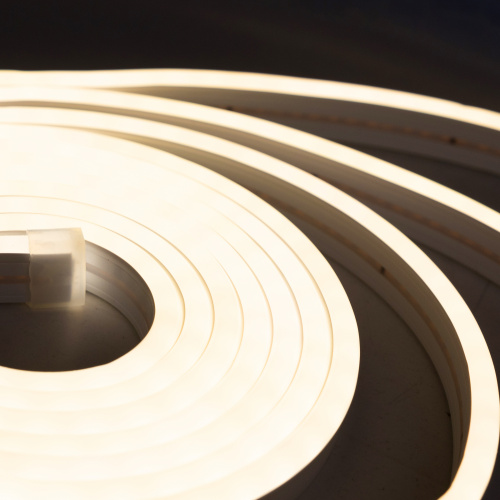 Гибкий неон - 9,6W/m, 24V, 6*12мм, 120 д/м, IP65, теплый белый (3000K) - 5м, AKS_4