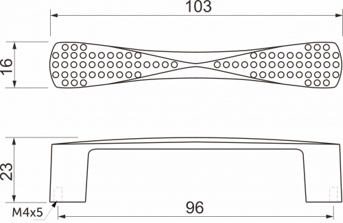 Ручка меб. COMO-96, матовый хром, AKS_2