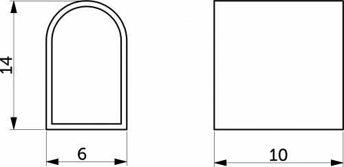 Заглушка для гибкого неона 6*12мм, торцевая, AKS_3