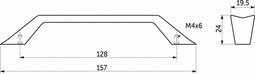 Ручка меб. скоба мет. PRIZMA 128 сатиновый никель, AKS_2