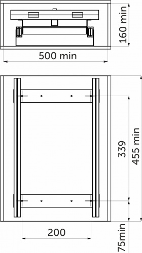 Доска гладильная встраиваемая, серый AKS_2